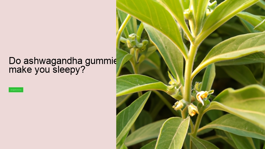 Do ashwagandha gummies make you sleepy?